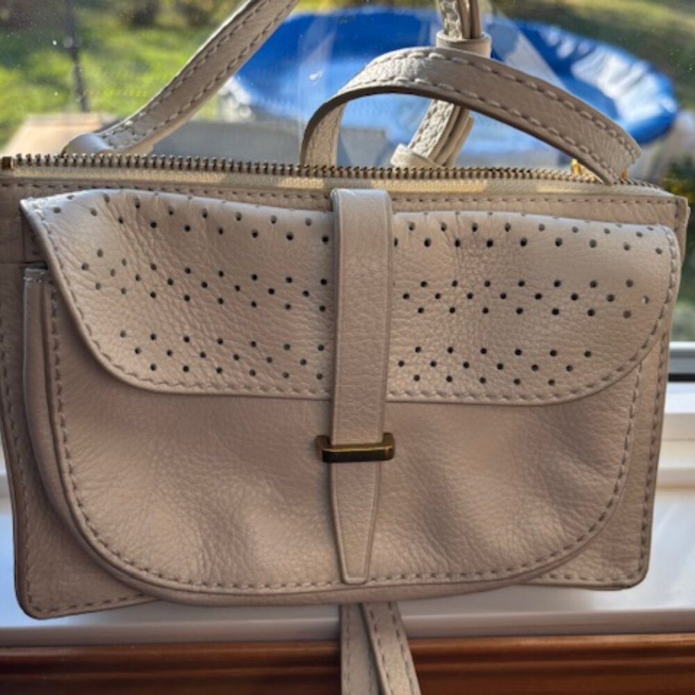 Fossil Ryder small cream crossbody leather bag